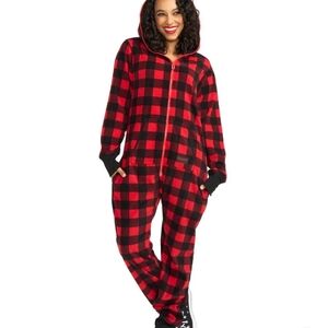 NWT Buffalo Plaid Hooded Onesie